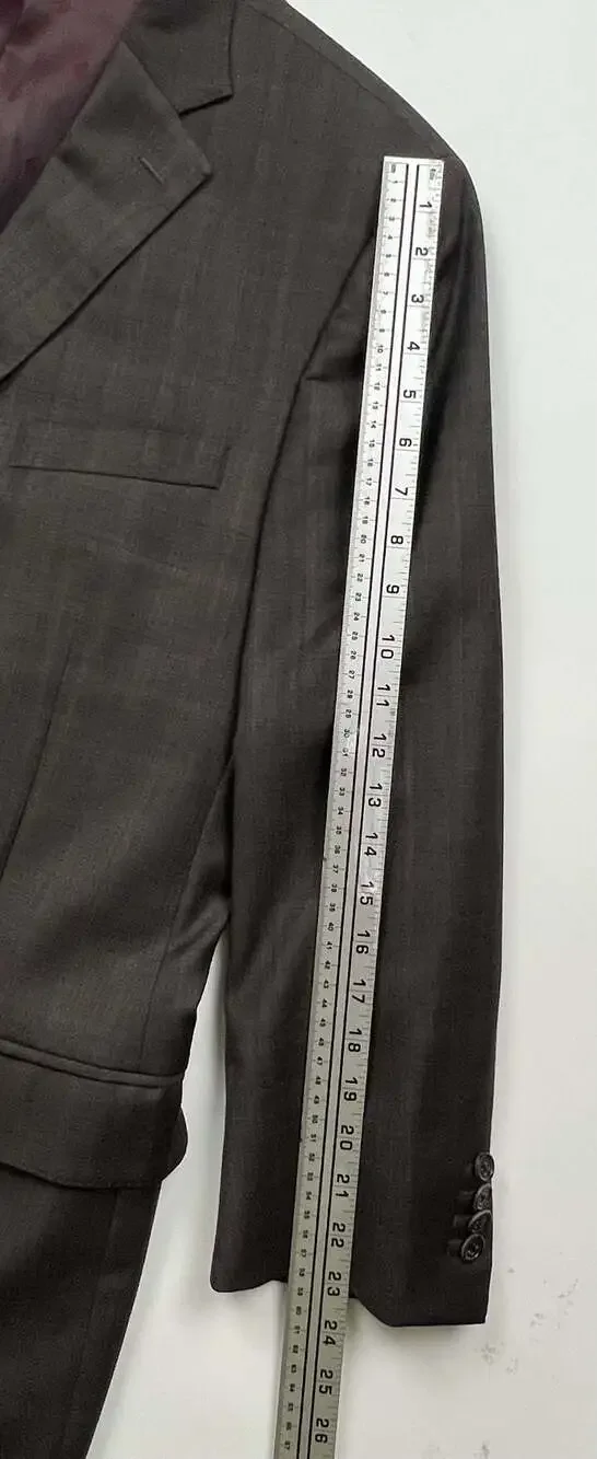Peter Millar John Ongley Collection Wool Windowpane Blazer Size 46L see measurem